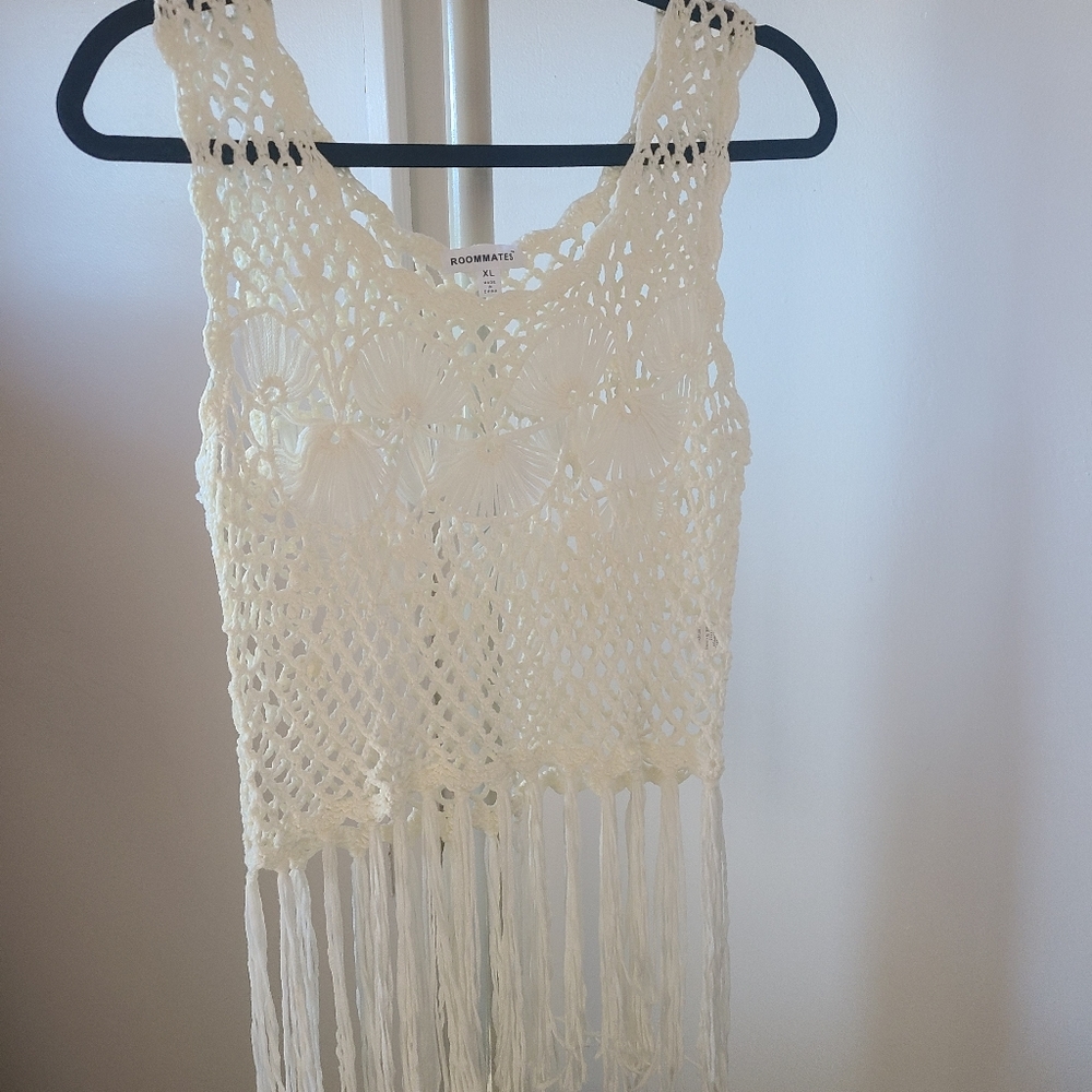 Fun crocheted fringe tank